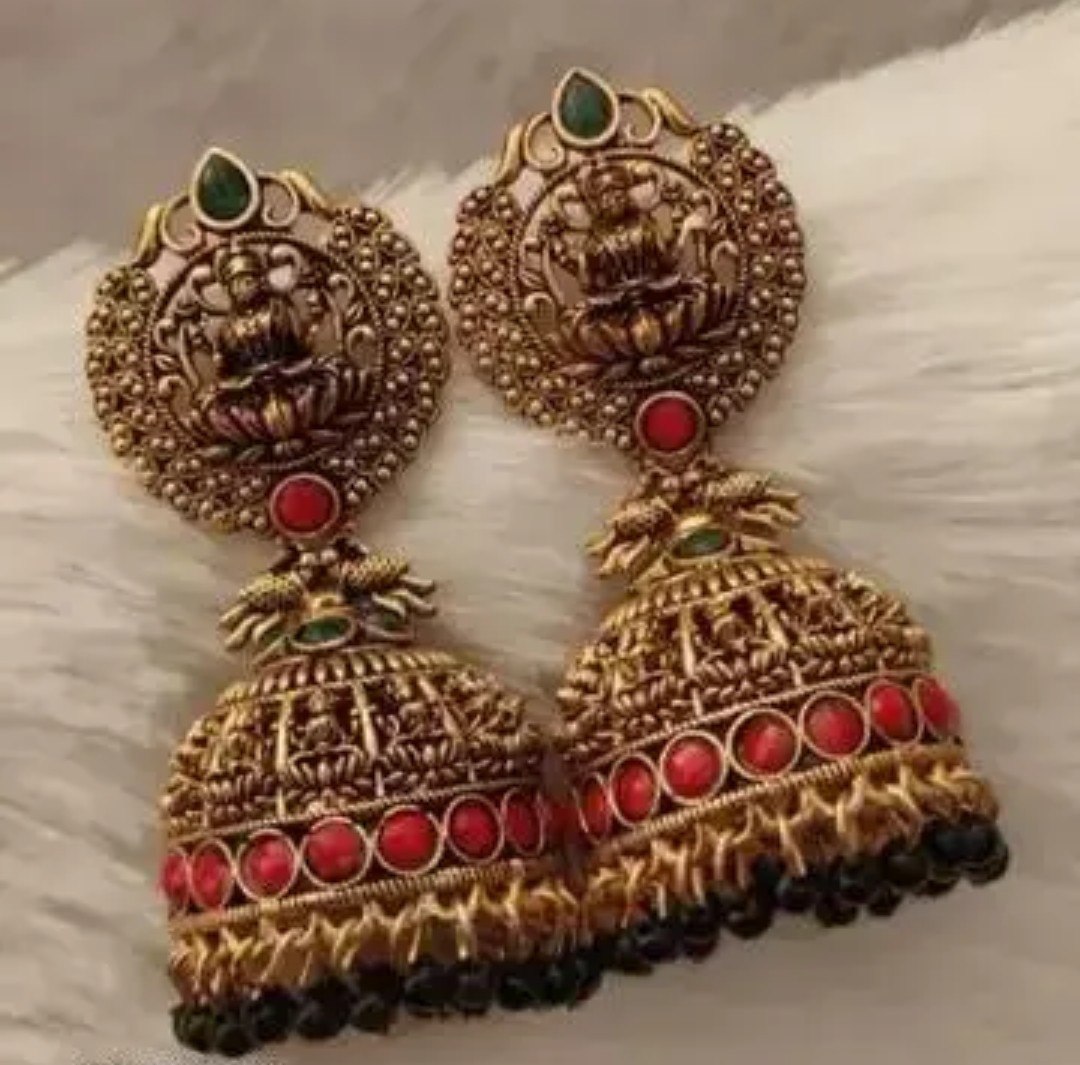 Oxidized Circle in laxmi ji design Jummar Earring