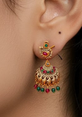 TRADITIONAL OXIDIZED ETHNIC JHUMKA EARRING.